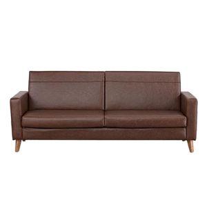 Καναπές Κρεβάτι Τριθέσιος Τύπου Δέρμα Καφέ Soho Υ81x201x90εκ.