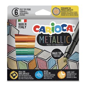 Μαρκαδόροι 6 Χρωμάτων Maxi Tip Carioca Metallic Maxi Tip Markers