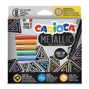 Μαρκαδόροι 8 Χρωμάτων Carioca Metallic Fine Tip Markers