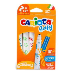 Μαρκαδόροι Baby 6 Χρώματα για Παιδιά 2+ Ετών Carioca
