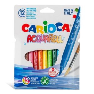 Μαρκαδόροι Ακουρέλας 12 Χρωμάτων Carioca