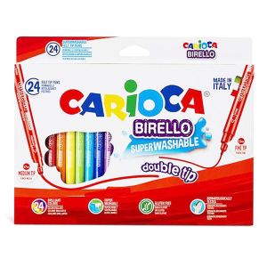 Μαρκαδόροι Διπλής Γραφής 24 Χρωμάτων Carioca Birello