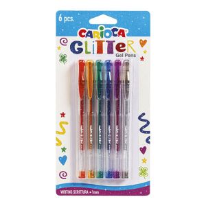 Στυλο Gel 6 Χρωμάτων σε Blister Carioca Glitter