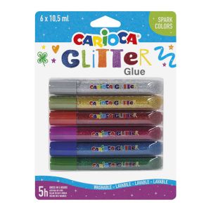 Χρωματιστές Κόλλες 6x10,5ml Carioca Glitter Glue