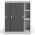 Ντουλάπα Γίγας Υ186x156x88εκ. Μεταλλική Δίφυλλη Λευκή-Γκρι με Συρόμενες Πόρτες και Κλειδαριά